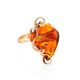Handcrafted Golden Ring With Cognac Amber The Rialto, Ring Size: Adjustable, image 