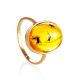 Oval Amber Ring In Gold With Inclusion The Clio, Ring Size: 7 / 17.5, image 
