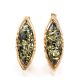 Green Amber Earrings In Gold-Plated Silver The Ballade, image 