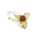 Cognac Amber Brooch In Gold Plated Silver The Beoluna, image 