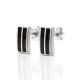 Amber Stud Earrings In Sterling Silver The London, image 