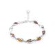 Cognac Amber Bracelet In Sterling Silver The Peony, image 