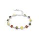 Multicolor Amber Link Bracelet In Sterling Silver The Berry, image 
