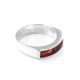 Men's Amber Ring In Sterling Silver The London, Ring Size: 6 / 16.5, image 