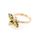 Green Amber Ring In Gold With Crystals The Verbena, Ring Size: 7 / 17.5, image , picture 4