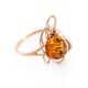 Bright Floral Amber Ring In Gold-Plated Silver The Daisy, Ring Size: 8 / 18, image 