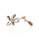 Sterling Silver Brooch With Cognac Amber The Verbena, image 