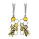 Drop Amber Earrings In Sterling Silver The Bee, image 