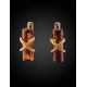 Amber Earrings In Gold The Scandinavia, image , picture 3