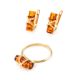 Stylish Amber Ring In Gold The Scandinavia, Ring Size: 8.5 / 18.5, image , picture 5