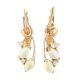 White Amber Earrings In Gold With Crystals The Verbena, image 