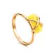 Cylindrical Cut Amber Ring In Gold The Scandinavia, Ring Size: 8 / 18, image 
