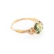 Round Amber Ring In Gold With Crystals The Sambia, Ring Size: 6 / 16.5, image 