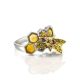 Honey Amber Ring In Sterling Silver The Bee, Ring Size: 10 / 20, image 