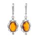 Drop Amber Earrings In Sterling Silver The Carmen, image 