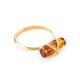 Stylish Amber Ring In Gold The Scandinavia, Ring Size: 13 / 22, image 