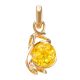 Lemon Amber Pendant In Gold-Plated Silver The Flamenco, image 