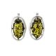 Bright Green Amber Earrings In Sterling Silver The Elegy, image 