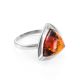 Triangle Amber Ring In Sterling Silver The Mistral, Ring Size: 5.5 / 16, image 