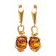 Drop Amber Earrings In Gold-Plated Silver The Flamenco, image 