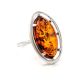 Sterling Silver Ring With Cognac Amber The Elegy, Ring Size: 9.5 / 19.5, image 