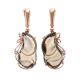 Gold-Plated Dangle Earrings With Smoky Synthetic Quartz The Serenade, image 