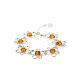 Cognac Amber Bracelet In Sterling Silver The Daisy, image 