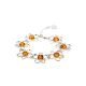 Cognac Amber Bracelet In Sterling Silver The Daisy, image 