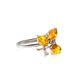 Cognac Amber Ring In Sterling Silver With Crystals The Verbena, Ring Size: 5.5 / 16, image 