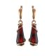 Drop Gold-Plated Earrings With Cherry Amber The Flamenco, image 