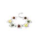 Multicolor Amber Bracelet In Sterling Silver The Daisy, image 