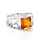Sterling Silver Ring With Cognac Amber The Artemis, Ring Size: 13 / 22, image 