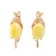 Gold-Plated Earrings With Oval Cut Amber The Sigma, image 
