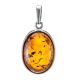 Cognac Amber Pendant In Sterling Silver The Goji, image 