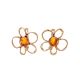 Adorable Amber Earrings In Gold-Plated Silver The Daisy, image 
