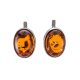 Cognac Amber Earrings In Sterling Silver The Goji, image 