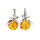 Charming Amber Earrings In Sterling Silver The Paradise, image 