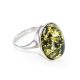 Green Amber Ring In Sterling Silver The Goji, Ring Size: 12 / 21.5, image 