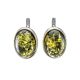 Green Amber Earrings In Sterling Silver The Goji, image 