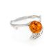 Sterling Silver Ring With Cognac Amber The Florina, Ring Size: 12 / 21.5, image 