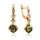Golden Earrings With Green Amber And Crystals The Sambia, image 