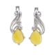 Refined Sterling Silver Earrings With Honey Amber The Swan, image 