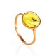 Amber Ring In Gold With Inclusion The Clio, Ring Size: 6.5 / 17, image 