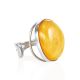 Bold Adjustable Ring With Bright Honey Amber The Glow, Ring Size: Adjustable, image 