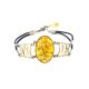 Designer Silver Bracelet With Cognac Amber And Caoutchouc The Meridian, image 