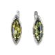 Green Amber Earrings In Sterling Silver The Ballade, image 