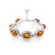 Cognac Amber Link Bracelet In Sterling Silver The Ellas, image 