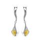 Honey Amber Earrings In Sterling Silver The Peony, image 