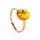 Unique Amber Ring In Gold With Inclusion The Clio, Ring Size: 6.5 / 17, image 