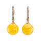 Amber Earrings In Gold With Diamonds The Jupiter, image 